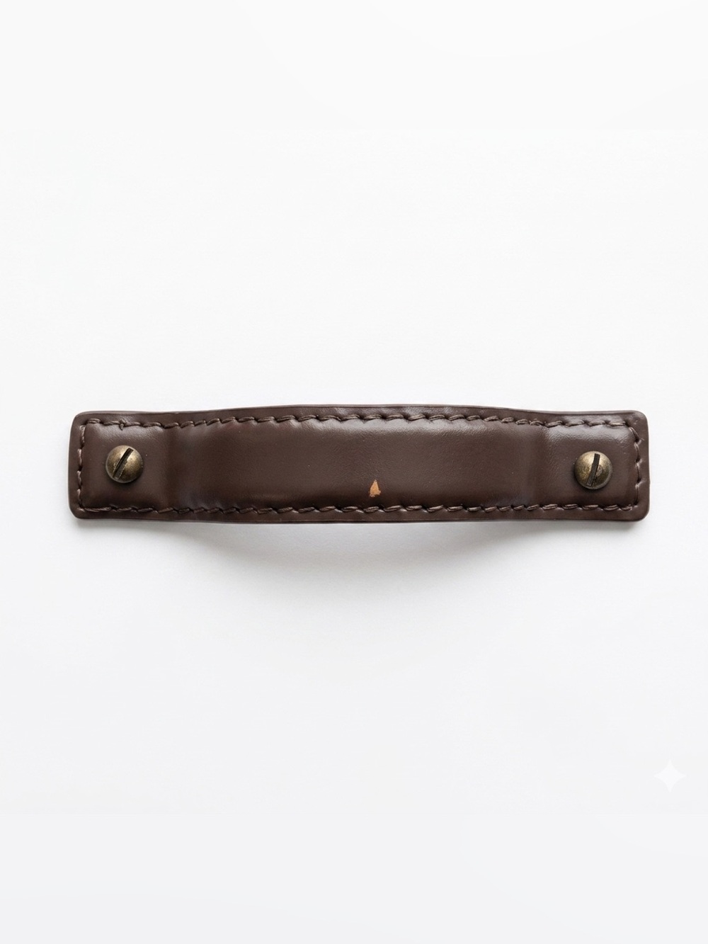 ANTHROPOLOGIE Saddle Stitch Brown Leather Iron Pull Fair Condition